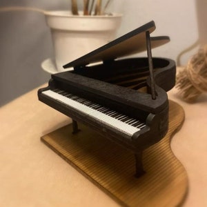 Dekoracja fortepianu MODEL 3D wycinany laserowo /DXF Sklejka 3 mm i papier 0,5 mm