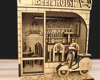 Mini bar à bières - Fichiers DXF et SVG découpés au laser - 3 mm (téléchargement numérique)