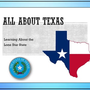 All About Texas - Slideshow Presentation - Editable DIGITAL DOWNLOAD