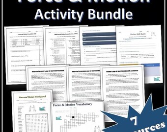 Force & Motion Activity Bundle | Science Webquests | Puzzles | EDITABLE