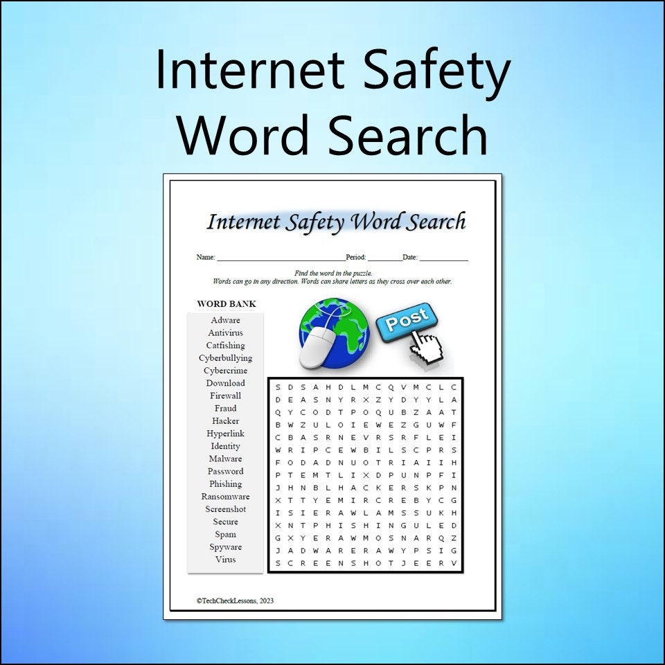 Online Safety Vocabulary Crossword