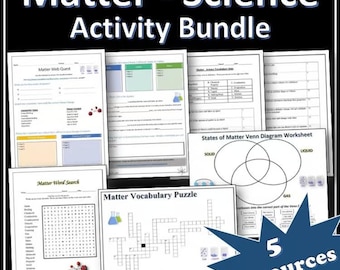 Matter Activity Bundle | Science Webquests | Puzzles | EDITABLE