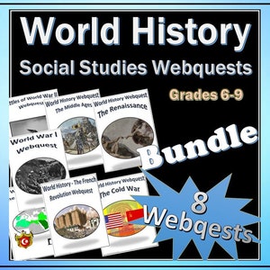 World History Webquest / Activity Bundle - Social Studies - Editable DIGITAL DOWNLOAD