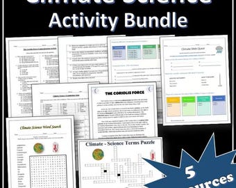 Climate Activity Bundle | Science Webquests | Puzzles | EDITABLE
