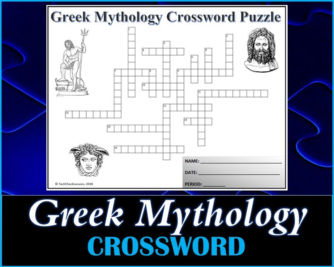 Greek Mythology Crossword Puzzle Worksheet DIGITAL DOWNLOAD Active Greek Mythology Crossword Puzzle Worksheet DIGITAL DOWNLOAD Active