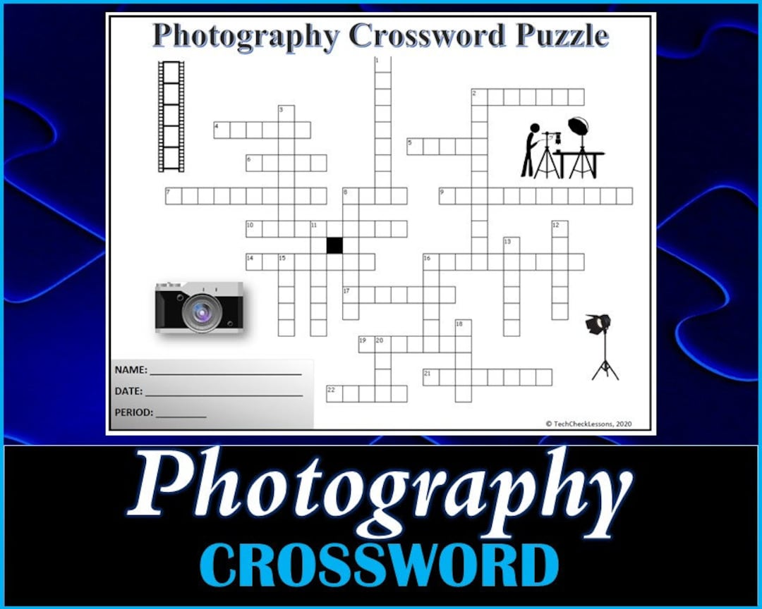 Photography Crossword Puzzle / Printable Worksheet DIGITAL DOWNLOAD Photography Crossword Puzzle / Printable Worksheet DIGITAL DOWNLOAD