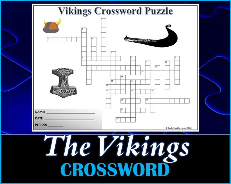 The Vikings Crossword Puzzle Worksheet DIGITAL DOWNLOAD Etsy