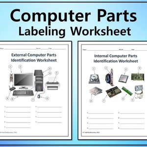Attività di etichettatura dei componenti del computer - 6 fogli di lavoro - DOWNLOAD DIGITALE modificabile