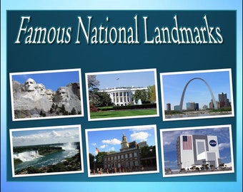 Famous National Landmarks Informational Slideshow - Editable DIGITAL DOWNLOAD
