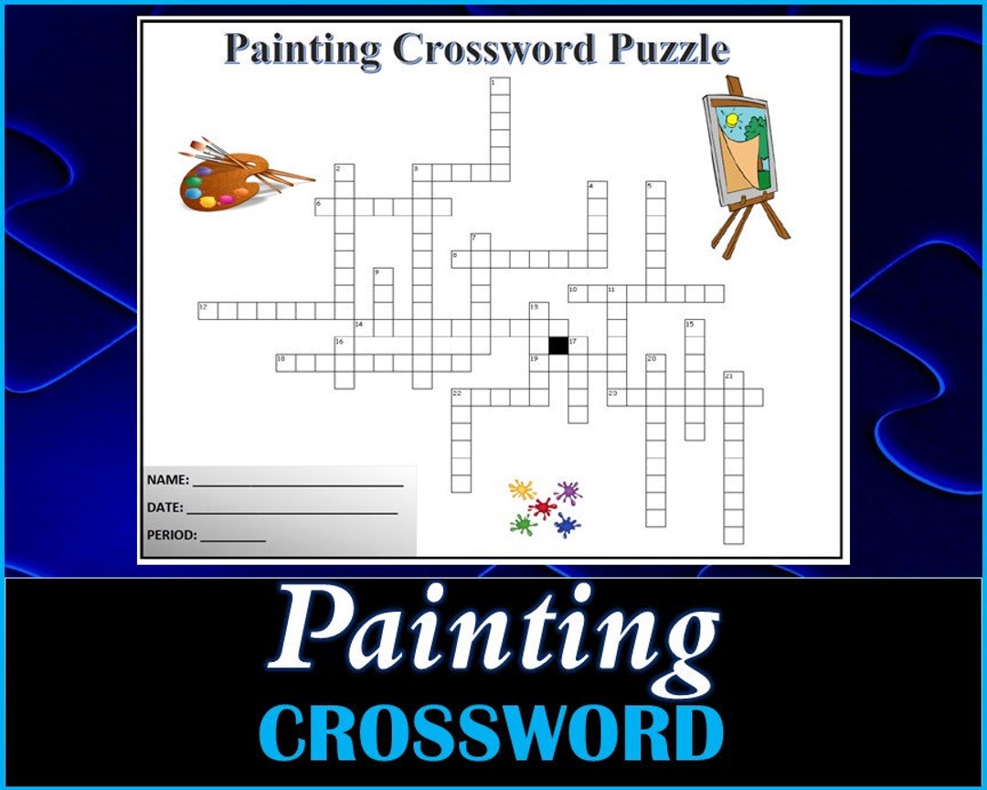 Painting & Art Crossword Puzzle / Printable Worksheet Etsy