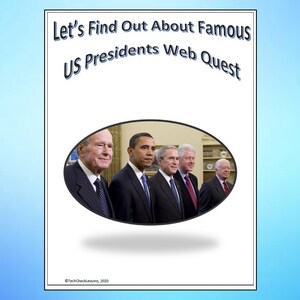 Famous US Presidents Webquest - Science Internet Activity - Editable DIGITAL DOWNLOAD