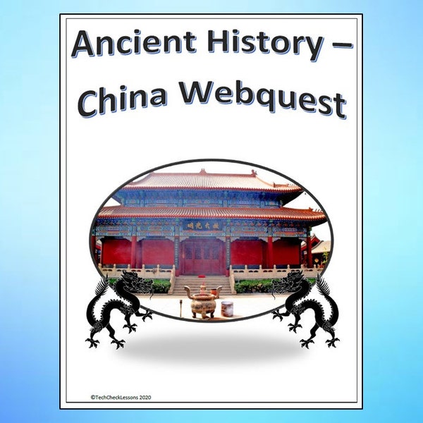 Ancient History - China Webquest - Social Studies Internet Activity - Editable DIGITAL DOWNLOAD