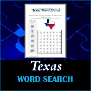Texas Word Search - DIGITAL DOWNLOAD - United States