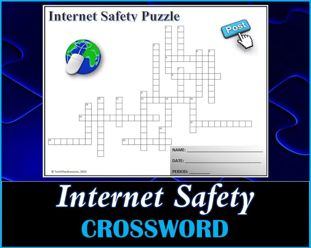 Safety Crossword Puzzle Worksheet DIGITAL DOWNLOAD Etsy