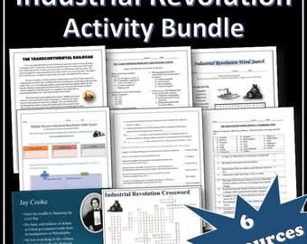 Industrial Revolution Activity Bundle | History Webquests | Puzzles | EDITABLE