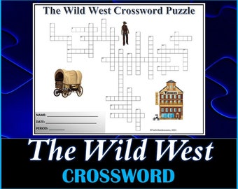The Wild West Kreuzworträtsel / Arbeitsblatt zum Ausdrucken - DIGITALER DOWNLOAD