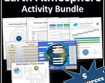 Earth Layers - Atmosphere Activity Bundle | Webquests | Puzzles | EDITABLE