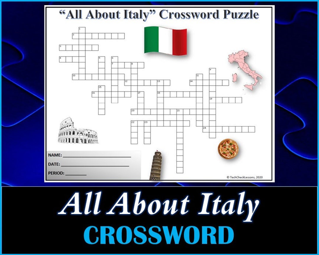 All About Italy Crossword Puzzle Worksheet DIGITAL DOWNLOAD Etsy All About Italy Crossword Puzzle Worksheet DIGITAL DOWNLOAD Etsy