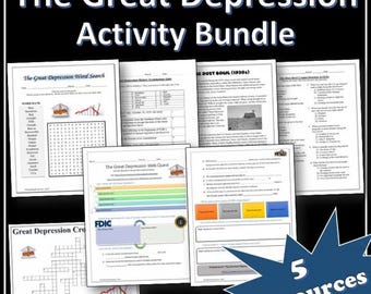 Great Depression Activity Bundle | History Webquests & Puzzles