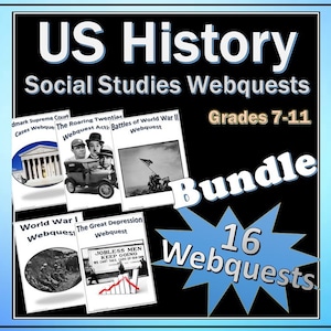 US History Webquest Activity Bundle - Social Studies - Editable DIGITAL DOWNLOAD