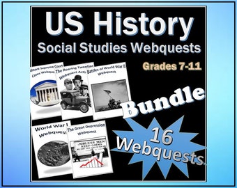 US History Webquest Activity Bundle - Social Studies - Editable DIGITAL DOWNLOAD