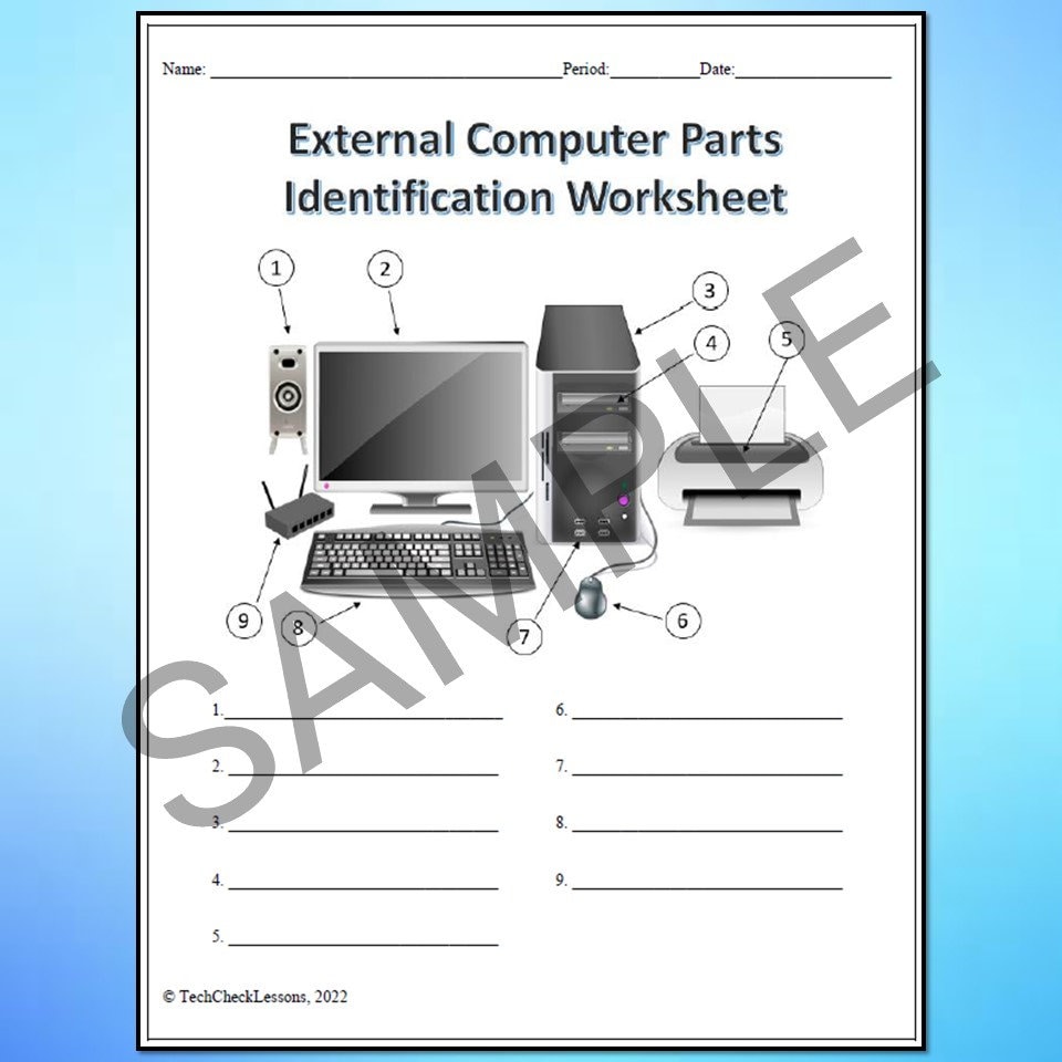 Computer Parts Labeling Activity - 6 Worksheets - Editable DIGITAL ...