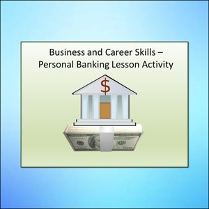 Personal Banking Lesson Activity - Financial Literacy - Editable DIGITAL DOWNLOAD