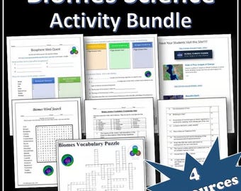 Biomes Activity Bundle | Science Webquests | Puzzles | EDITABLE