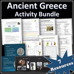 Ancient Greece - History Activity Bundle | Webquest | Puzzles | EDITABLE