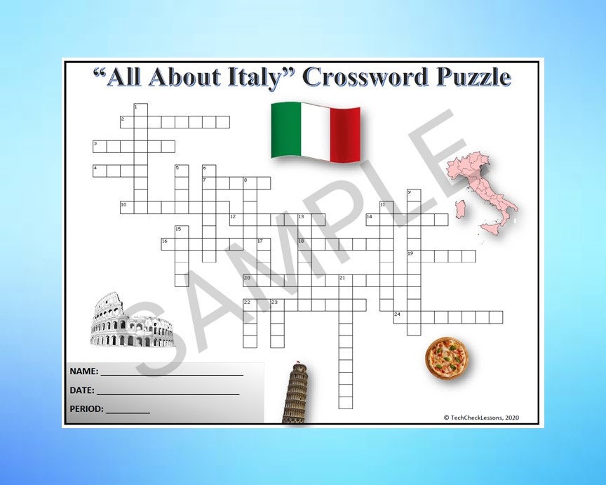 All About Italy Crossword Puzzle Worksheet DIGITAL DOWNLOAD Etsy All About Italy Crossword Puzzle Worksheet DIGITAL DOWNLOAD Etsy