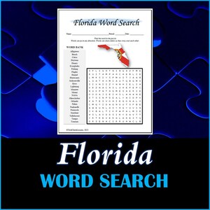 Florida Word Search - DIGITAL DOWNLOAD - United States