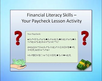 Paycheck Activity - Financial Literacy Skills - Editable DIGITAL DOWNLOAD