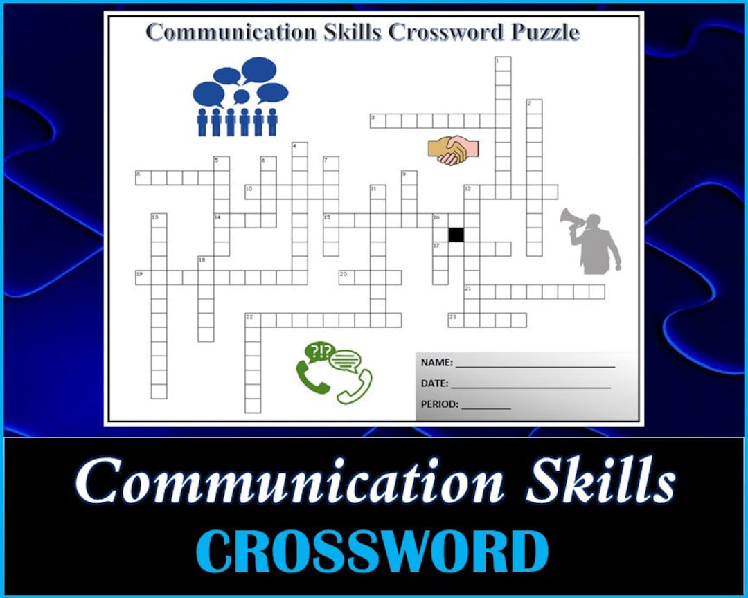 Communication Skills Crossword Puzzle Worksheet DIGITAL DOWNLOAD Etsy