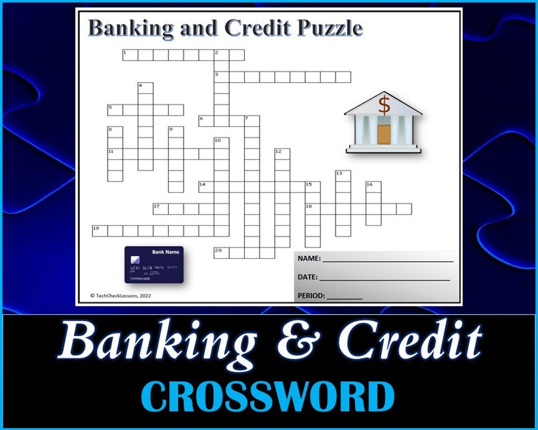 Banking u0026 credit finance terminology - crossword puzzle worksheet - digital  download - etsy