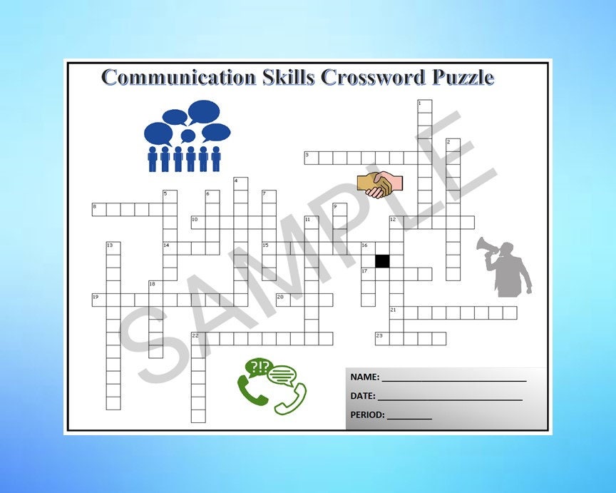 Communication Skills - Crossword Puzzle Worksheet - DIGITAL DOWNLOAD - Etsy