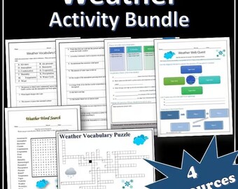 Weather Activity Bundle | Science Webquests | Puzzles | EDITABLE