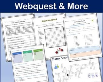 Atoms Webquest - Chemistry Science Internet Activity - Editable DIGITAL DOWNLOAD