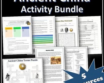 Ancient China - History Activity Bundle | Webquest | Puzzles | EDITABLE