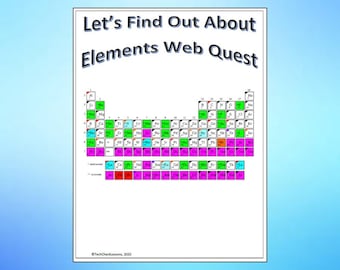Elements & Periodic Table Webquest - Science Internet Activity - Editable DIGITAL DOWNLOAD