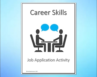 Job Application Lesson Activity - Business and Career Skills - Editable DIGITAL DOWNLOAD