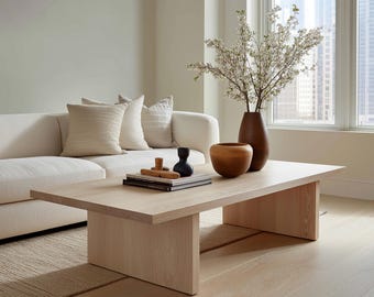 Solid Wood Rectangular Coffee Table