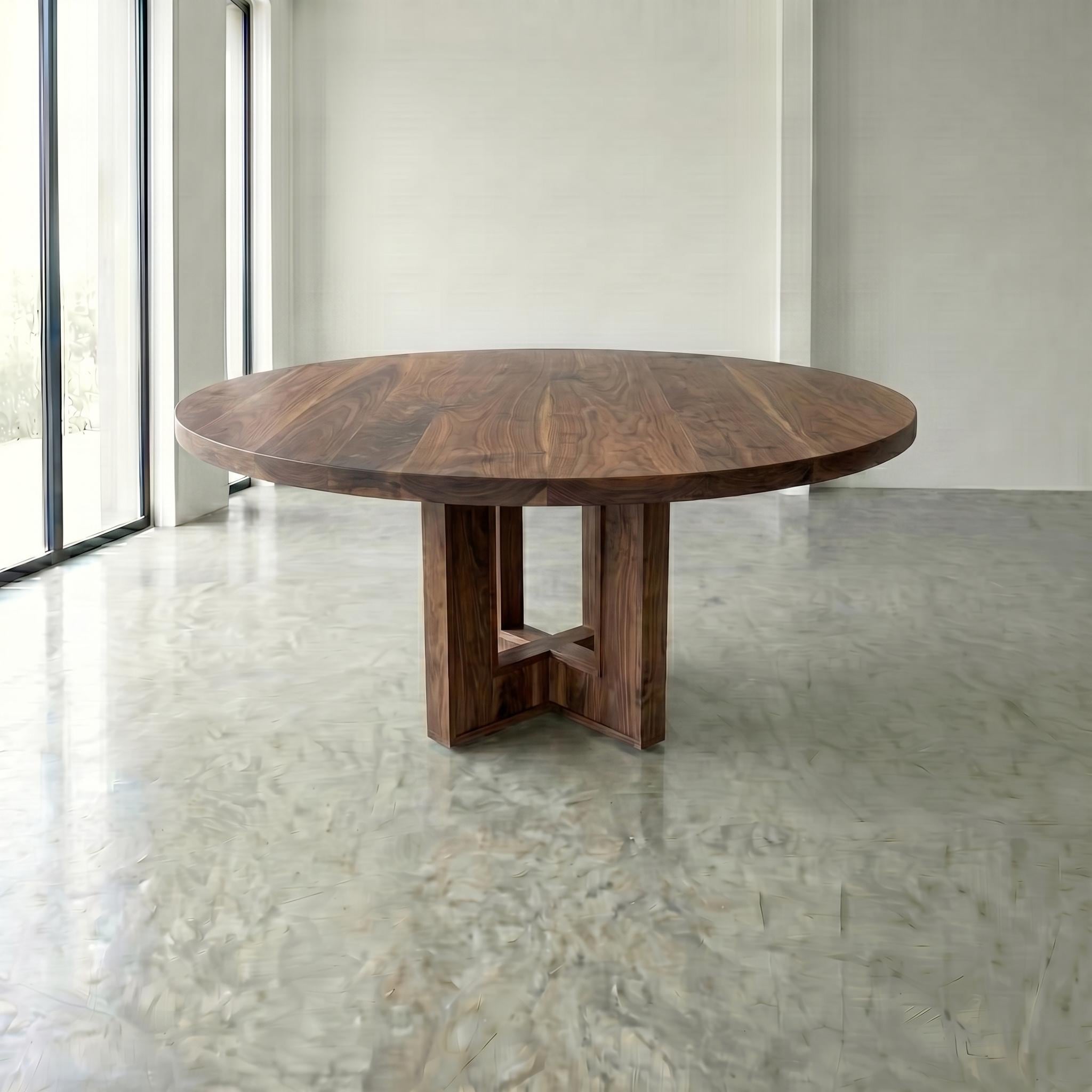 Handmade Solid Wood Round Dining Table - Etsy