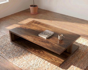 Solid Wood Rectangular Coffee Table