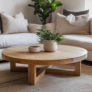 Solid Wood Round Coffee Table