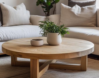 Solid Wood Round Coffee Table