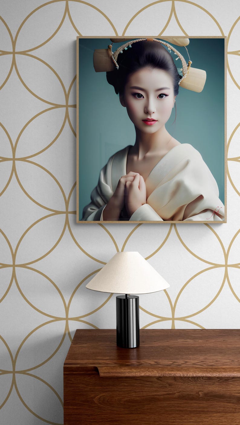 Japanese Wall Art | Digital Wall Art Download | Vintage Japanese Art | Japanese Woman Printable