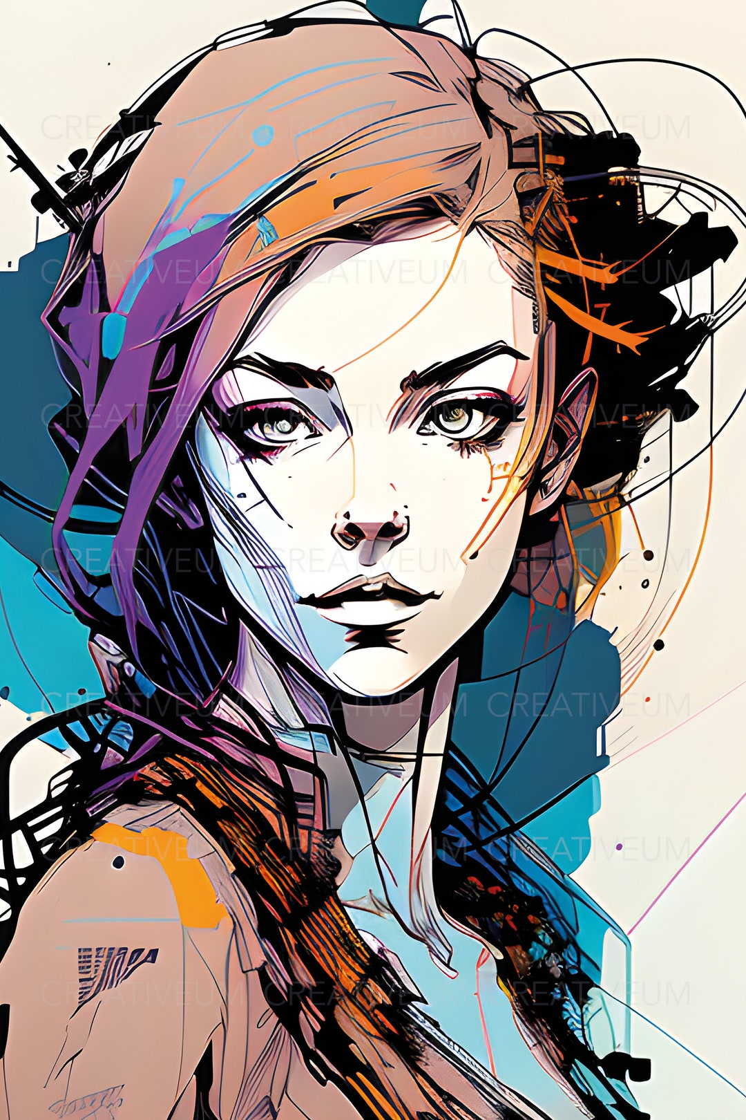 Modern Wall Art Digital Wall Art Download Ink Digital Art Etsy