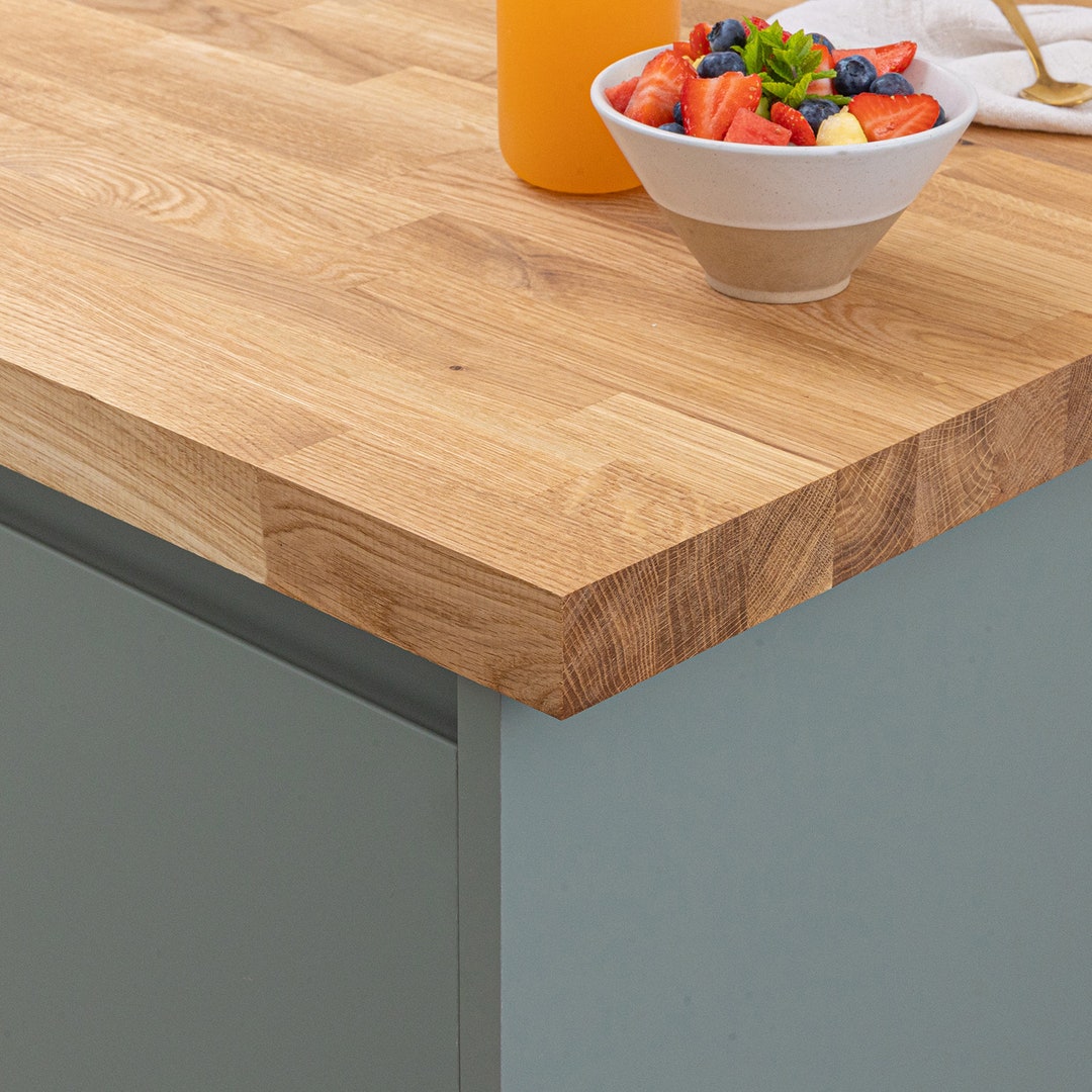 Solid Wood Kitchen Worktops Hand Finished 40mm Stave Timber Tabletops