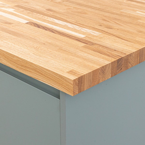 Solid Oak Kitchen Worktops | 2M & 3M Lengths | Free Cutting To Size | Premium Wood Worktop | Oak Wooden Timber Counter Tops