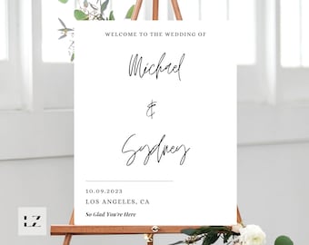 Minimalist Wedding Welcome Sign, Welcome Wedding Sign, Custom Wedding Welcome Sign, Modern Wedding Signs, Large Wedding Sign
